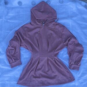 Hooded Sweater Dress by Oneby Studio size Large pale pink mauve color